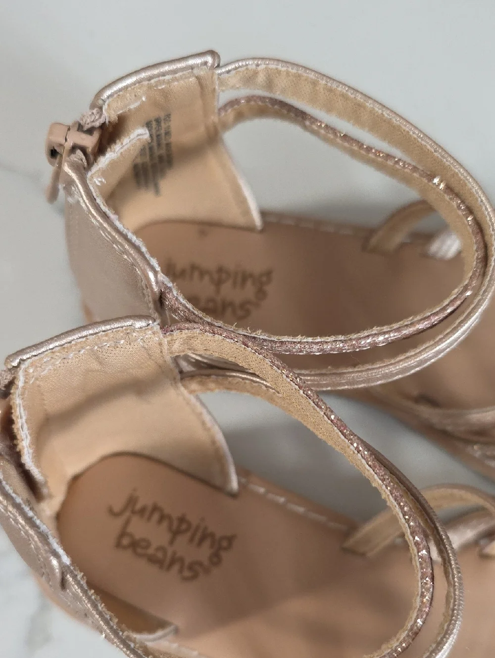 Jumping Beans Ozziee Gladiator Sandals- Rose Gold Size 11 Toddler